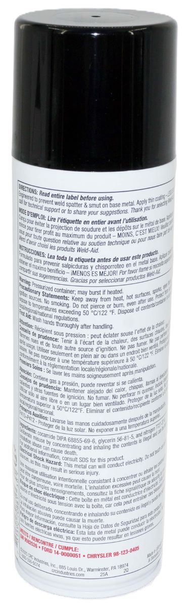 CRC Weld-Aid Weld-Kleen 350 AP Anti-Spatter 13.75 wt oz 007088 Aerosol Can