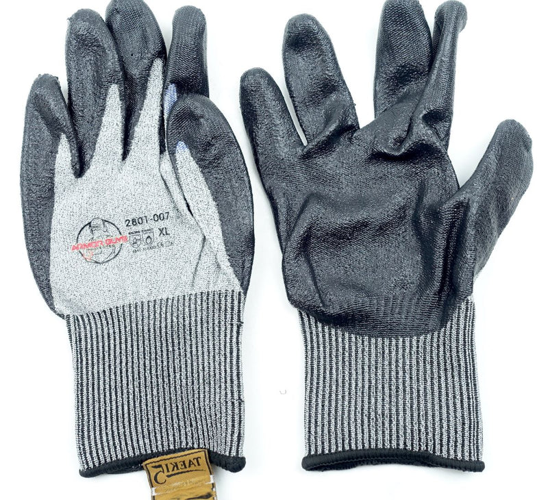 Armor Guys Gloves Taeki5 X-Large Fiber Fingertip Touchpad HCT Nitrile Palm Coat
