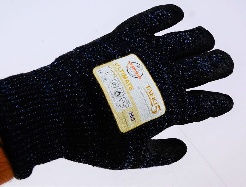 Armor Guys 01-012-L Glove Taeki5 Spun Fiber Micro Foam Palm Coated Blue Lg