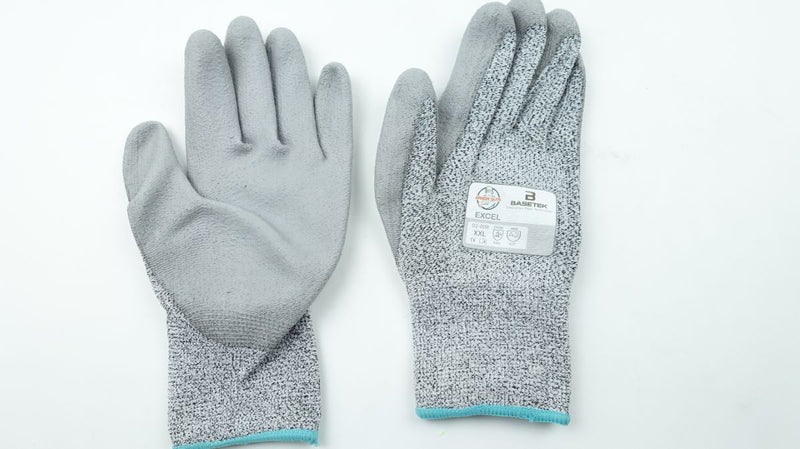 Armor Guys 02-008 XXL Cut Glove 13g Salt & Pepper HDPE Liner Gray PU Palm
