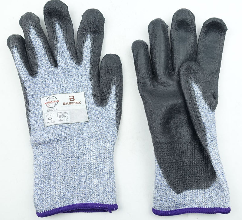 Armor Guys 02-015 Excel 13g Basetek Liner Black Palm Coating X-Small Lt Blue