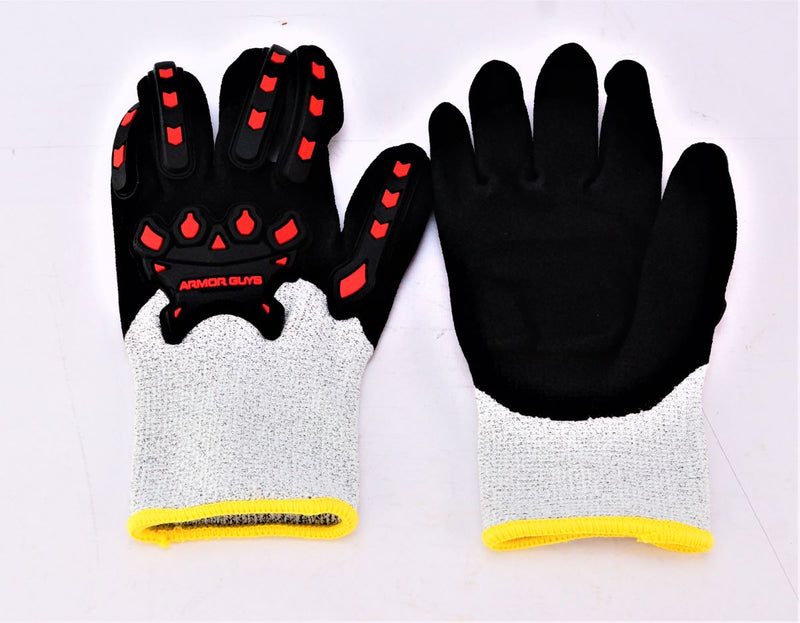 12 Pairs Armor Guys Nitrile Palm Coat Glove Padded Palm Back Hand Protect Sz Med - Image 2