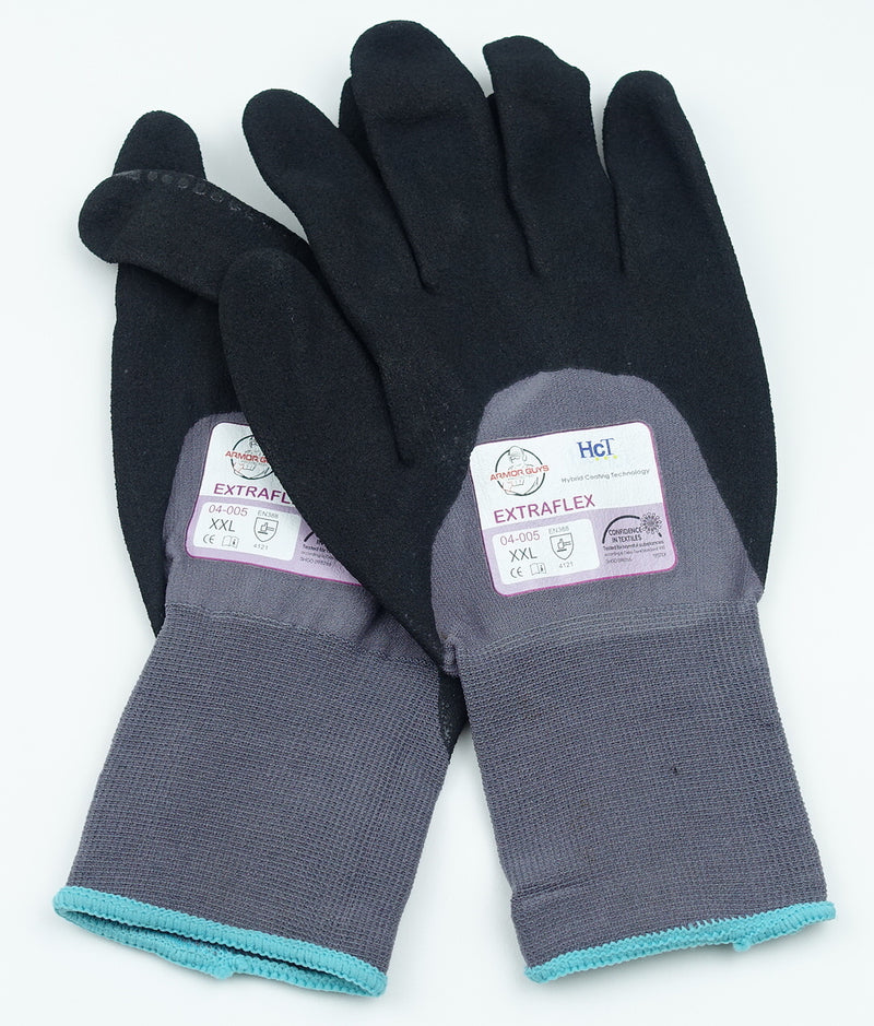 12 Pack Armor Guys ExtraFlex Glove XXL 15ga Grey Black MicroFoam Palm W/Dots - Image 2