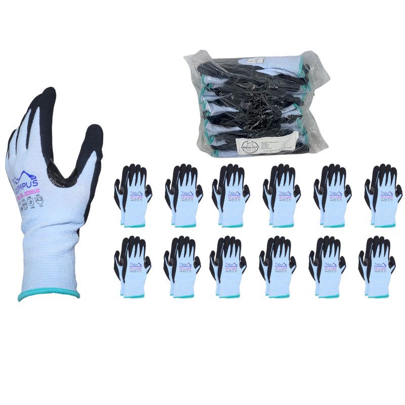 Armor Guys 04-300MTN-XXL 13g Blue Yarn Black HCT MicroFoam Nitrile Palm