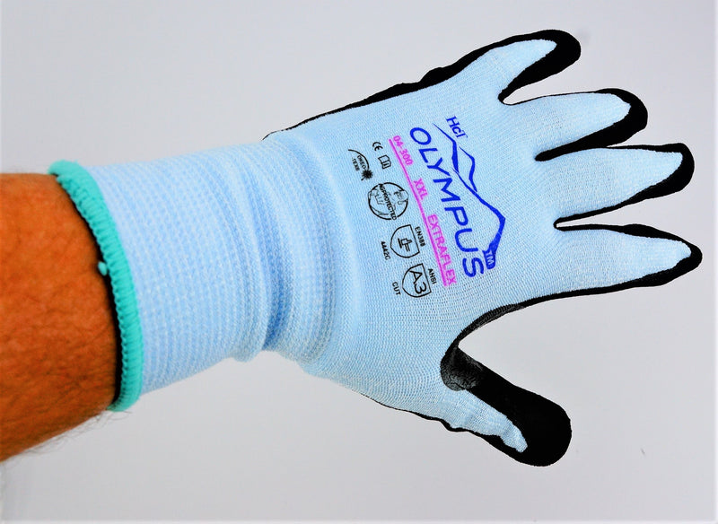 Armor Guys 04-300MTN-XXL 13g Blue Yarn Black HCT MicroFoam Nitrile Palm