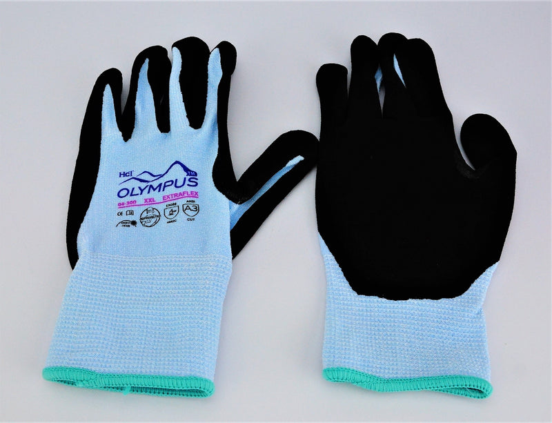 Armor Guys 04-300MTN-XXL 13g Blue Yarn Black HCT MicroFoam Nitrile Palm