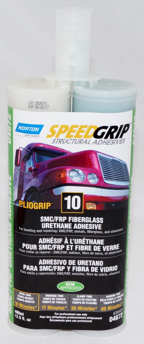 Norton SpeedGrip Urethane SMC/Fiberglass Repair Adhesive 400ml 10 minutes 04672