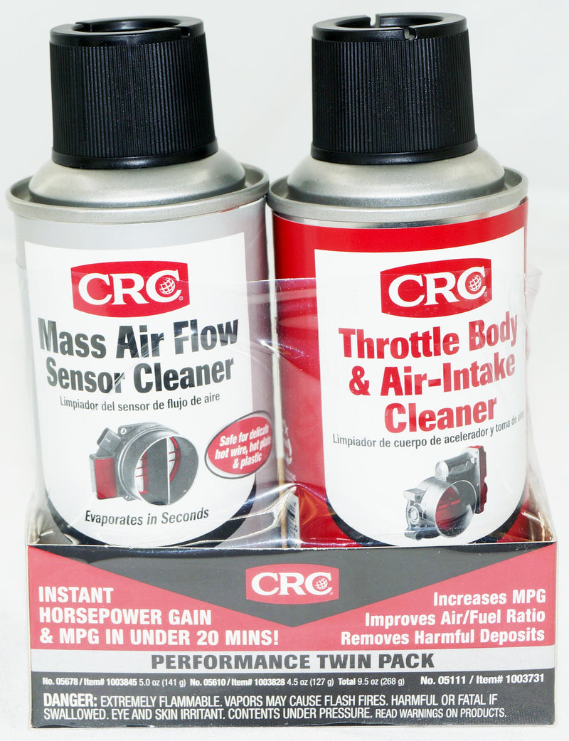 CRC 05111 MAF Mass Air Flow Sensor & Throttle Body Intake Cleaner Twin Pack Kit