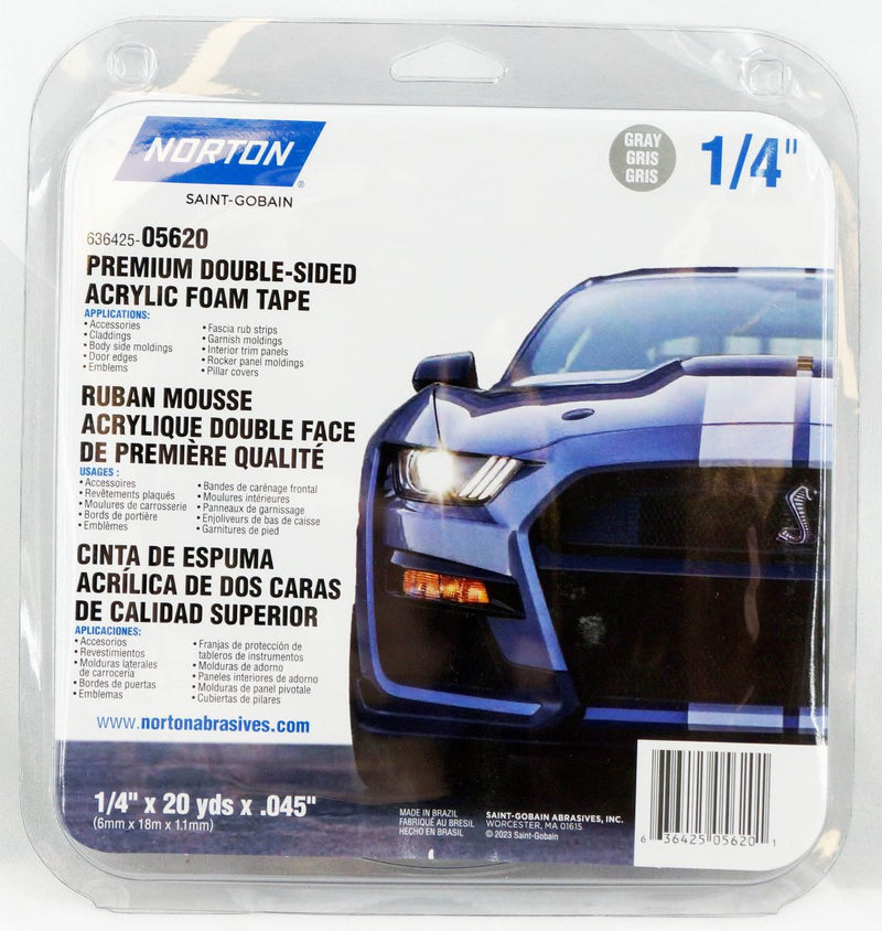 Norton 1/4 in x 20 yds Premium Automotive Double-Sided Attachment Tape - 05620
