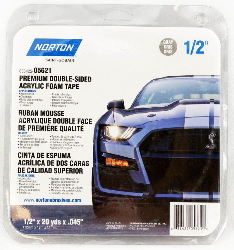 Norton 1/2 in x 20 yds Premium Automotive Double-Sided Attachment Tape - 05621
