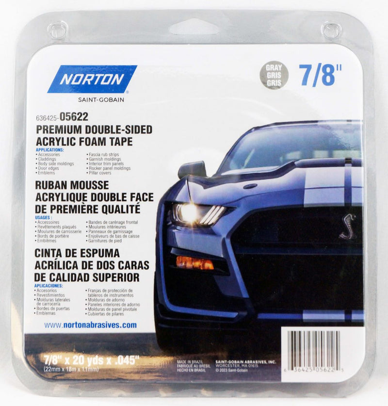 Norton 7/8 in x 20 yds Premium Automotive Double-Sided Attachment Tape - 05622