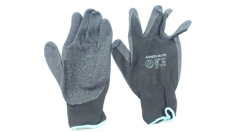 Armor Guys Dipped Glove XXL 13g Black Nylon Liner Black Latex Crinkle Palm Coat