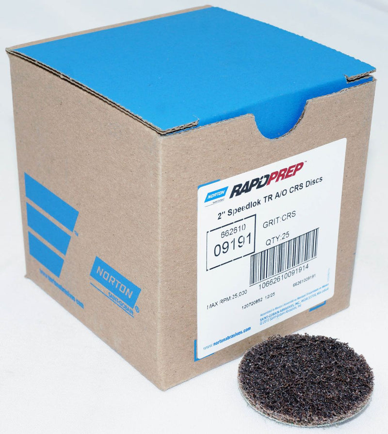 Norton 25 Discs 2" Rapid Prep Non-Woven Aluminum Oxide Coarse Grit - 09191