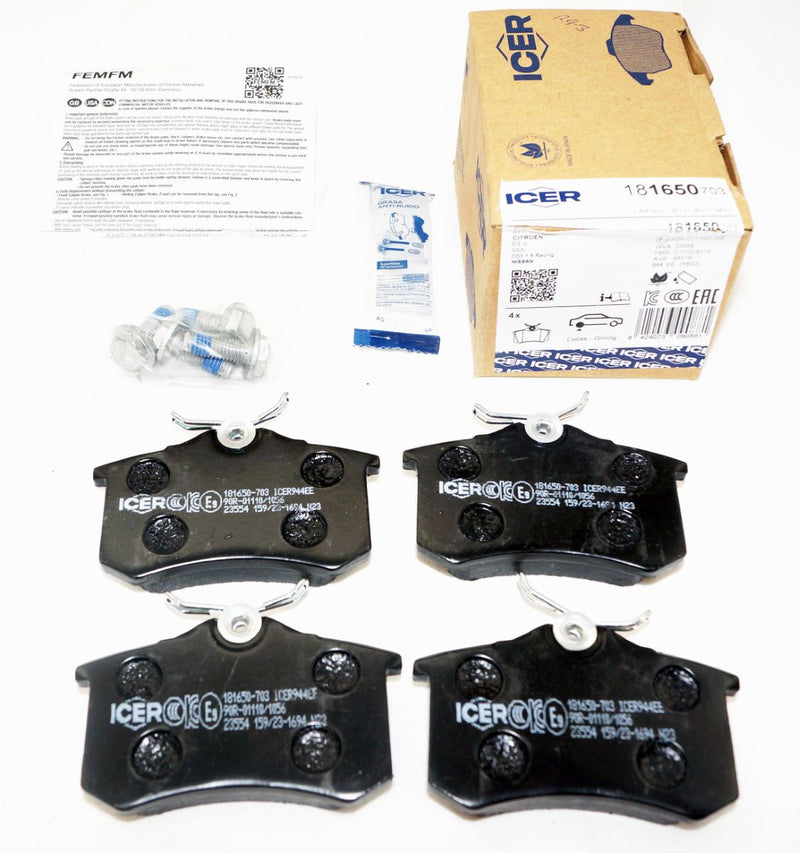 ICER 181650-703 Rear Brake Pad Set fits Audi 8E0698451L
