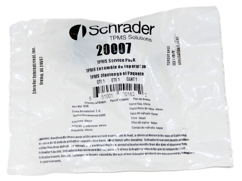 Schrader TPMS Solutions Tire Pressure Monitoring System (TPMS) Sensor Service Kit P/N:20007