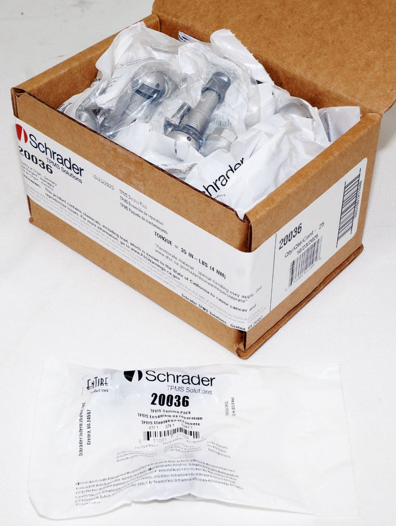 Schrader 20036 TPMS Service Pack - Aluminum Clamp-In Short Valve