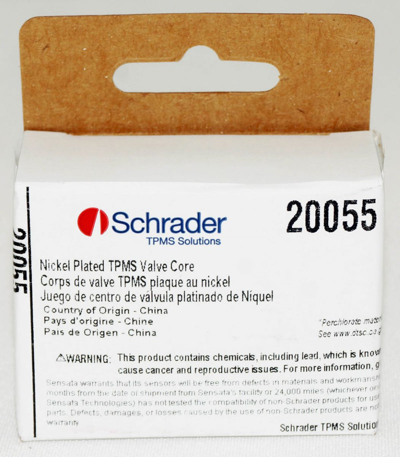Schrader TPMS 20055 Nickel Plated Valve Core - 100 Pack
