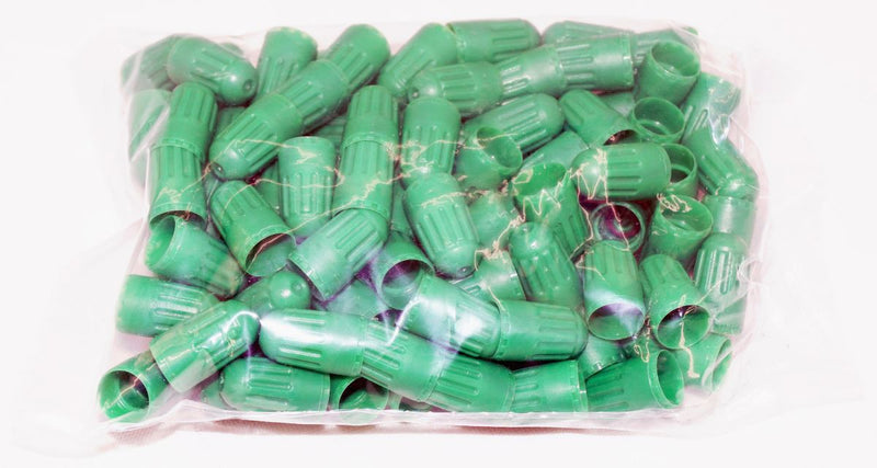 Schrader 20695 TPMS Plastic Green Sealing Snap-In Valve Cap - 100 Pack
