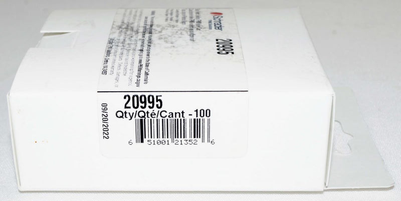 Schrader 20995 TPMS Valve Cap Black Plastic Sealing Snap-in - 100 Pack