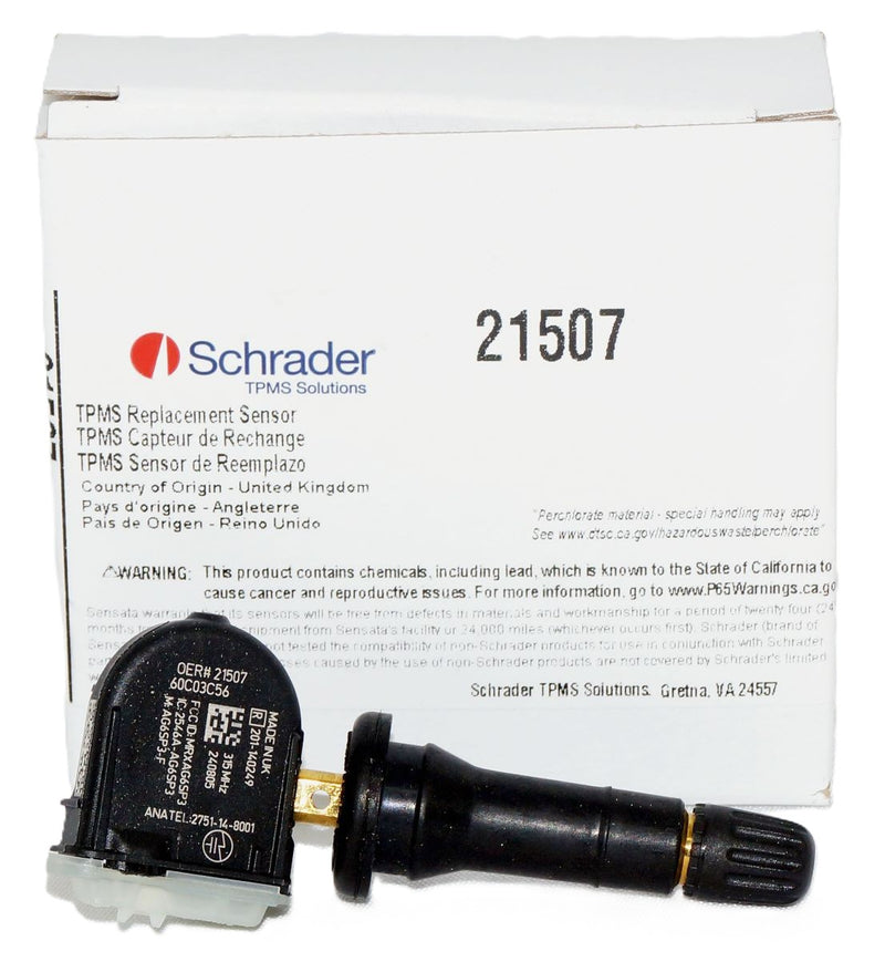 Schrader 21507 TPMS Programmed Sensor Snap-In 315MHz