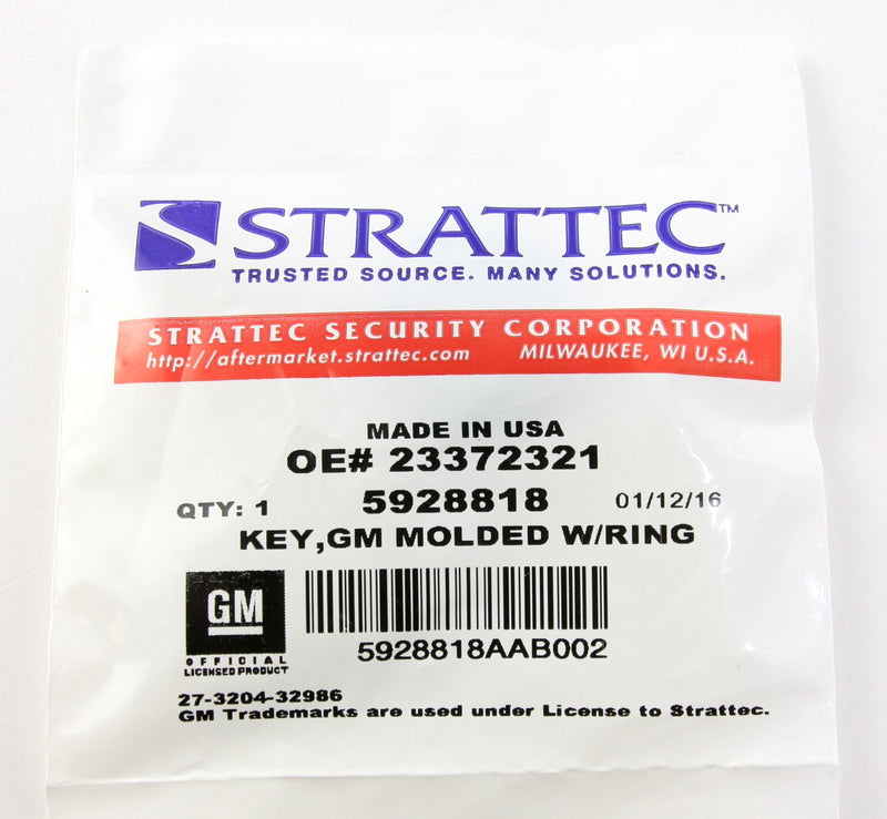 Strattec 5928818 - GM 23372321 Key Door Ignition Lock key Blank Uncut