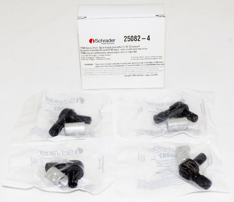 Schrader 25082 TPMS Service Pack - Black Angled Valve with Nut