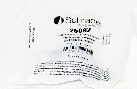 Schrader 25082 TPMS Service Pack - Black Angled Valve with Nut