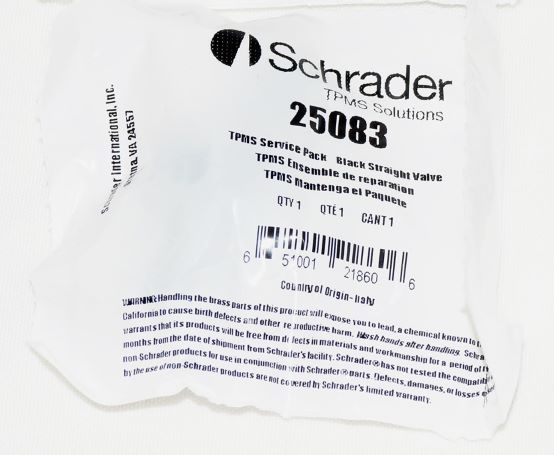 Schrader 25083 Service Kit - Straight Valve Stem 11.5mm Valve Hole Black