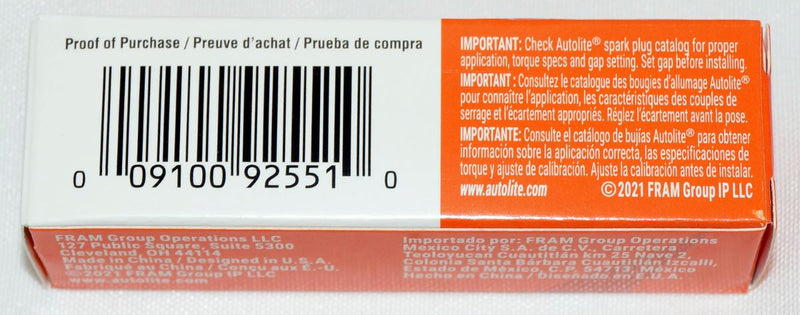 Autolite Copper Non-Resistor Spark Plug 255