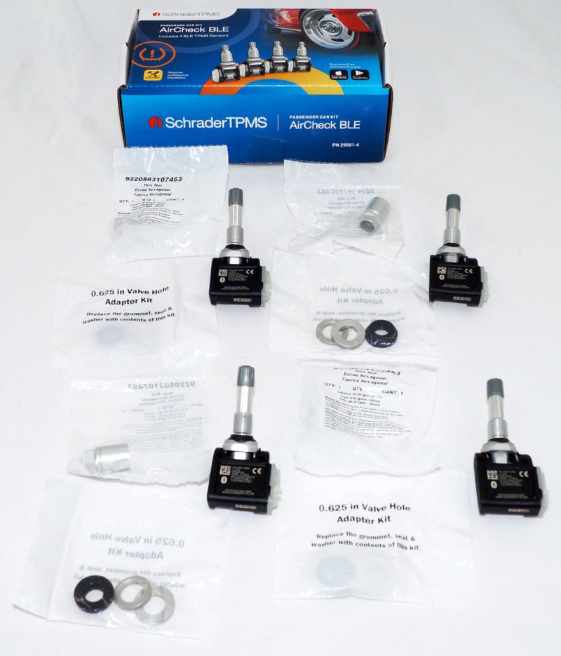 Schrader AirCheck BLE Passenger Car Retrofit Kit with 4 - 29501 BLE Sensors