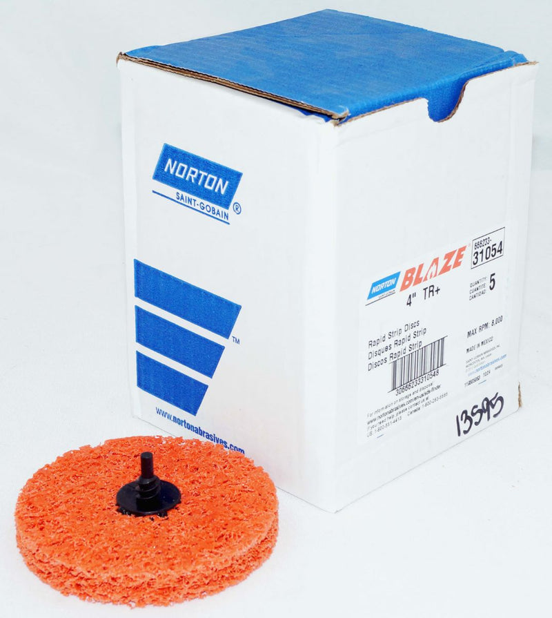 4" Norton Blaze Rapid Strip Non-Woven QC Extra Coarse Grit 31054 - 5 Discs - Image 1