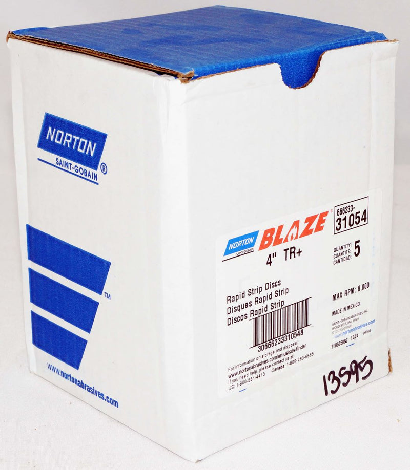 4" Norton Blaze Rapid Strip Non-Woven QC Extra Coarse Grit 31054 - 5 Discs - Image 2
