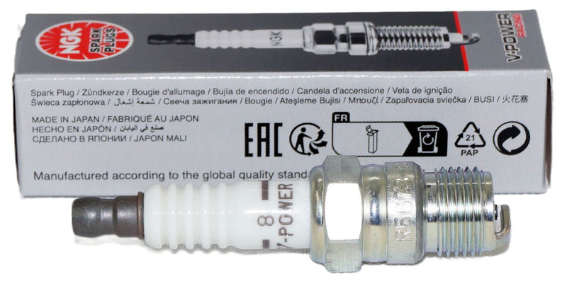 4 Pack Genuine NGK 3249 V-Power Spark Plug R5673-8 Inboard Marine MerCruiser - Image 3