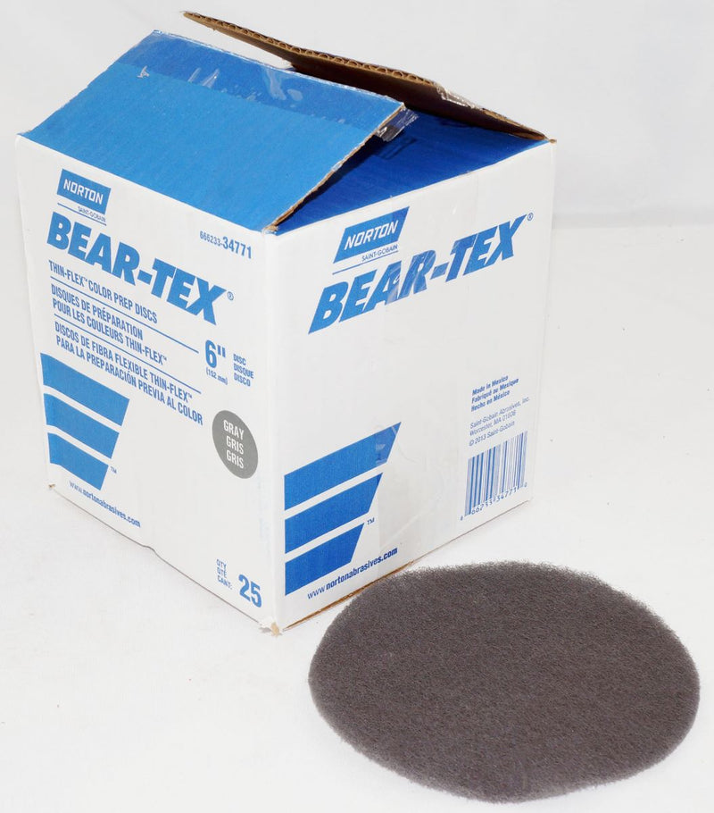 Norton 25 Discs 6in Norton Bear-Tex Thin-Flex NonWoven Silicon Carbide Ultra Fine 34771
