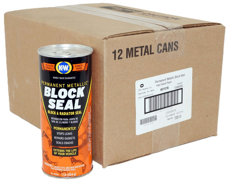 CRC 401016 K&W Permanent Metallic Block Seal Head Gasket Repair 16 Wt Oz