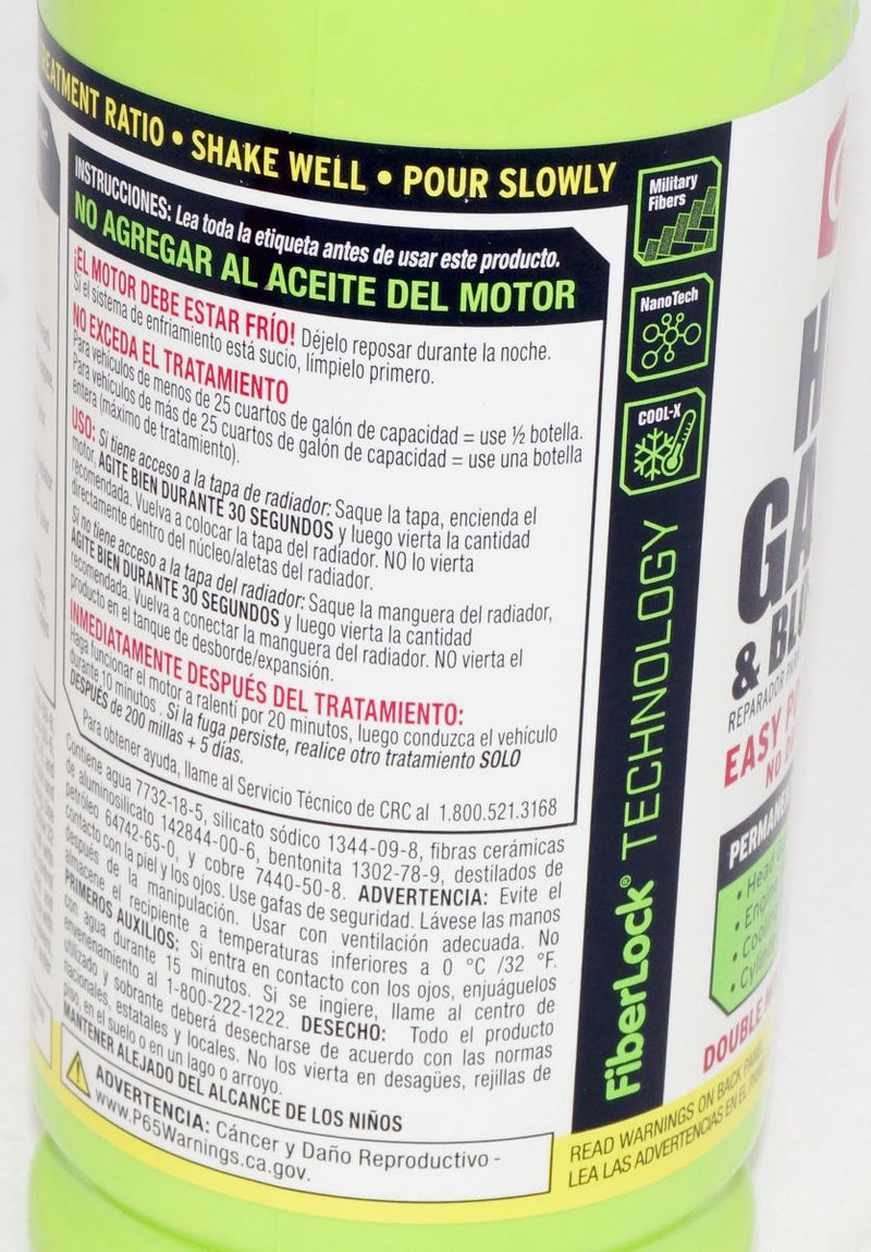 CRC FiberLock Head Gasket & Block Repair 32oz K&W
