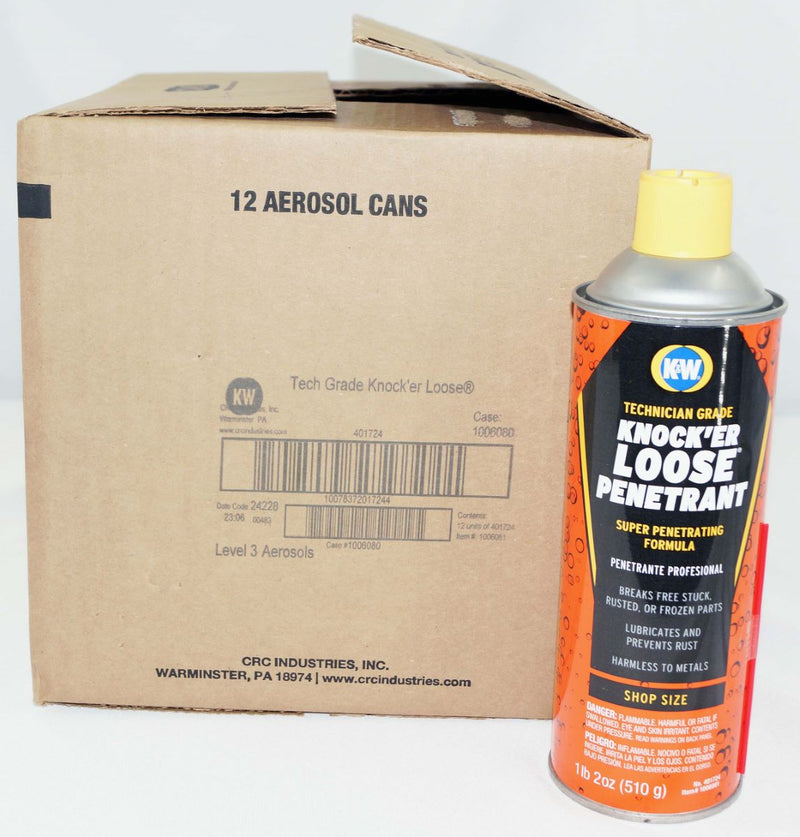 K&W 401724 Technician Grade Knock'er Loose Lubricant Penetrant 18 Wt Oz CRC