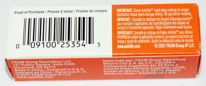 Autolite 437 Nickel Spark Plug Copper Non-Resistor