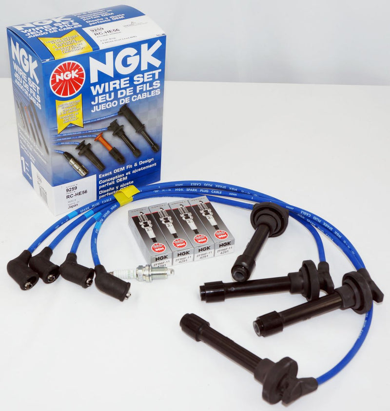 NGK Spark Plug and Ignition Wire Kit for 99-01 Honda CRV and 92-93 Acura Integra