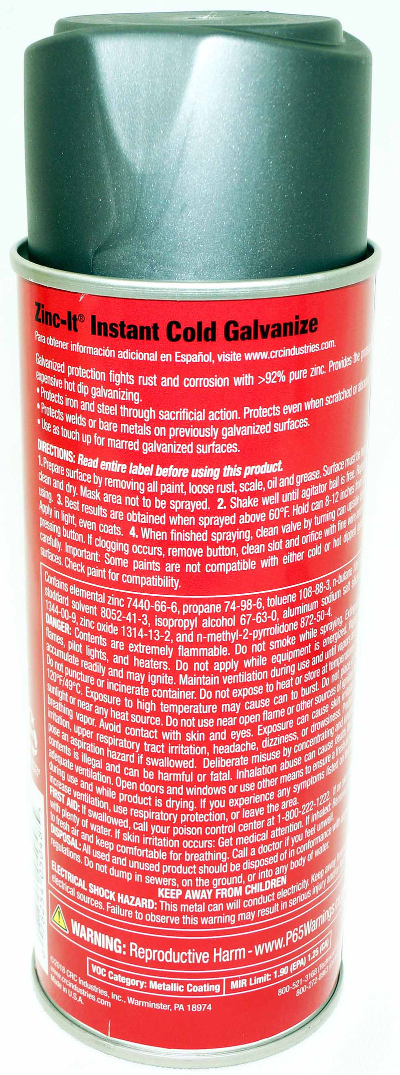 CRC Zinc-It Instant Cold Galvanize Rust Corrosion Protector 13 oz 05048 1003659