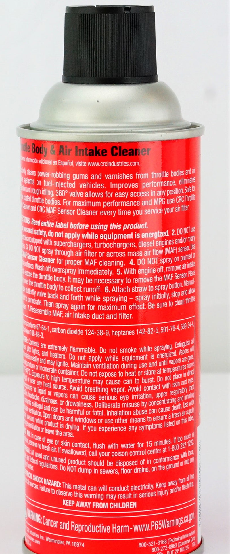 CRC 05078 Throttle Body and Air Intake Cleaner 12oz Can