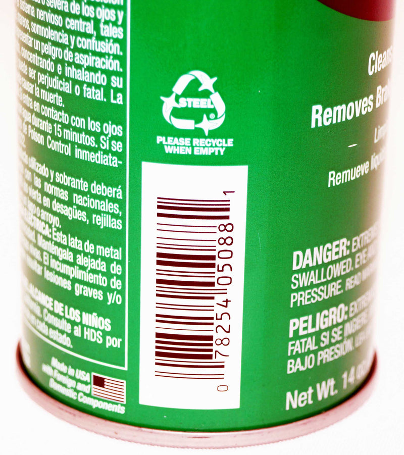 CRC Brakleen Brake Parts Cleaner High Strength Formula Non-Chlorinated 14oz