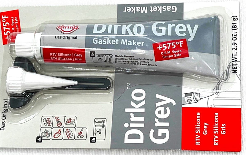Elring Dirko Grey High Temp +575F Silicone Gasket Maker Sealant RTV Silcone Gray
