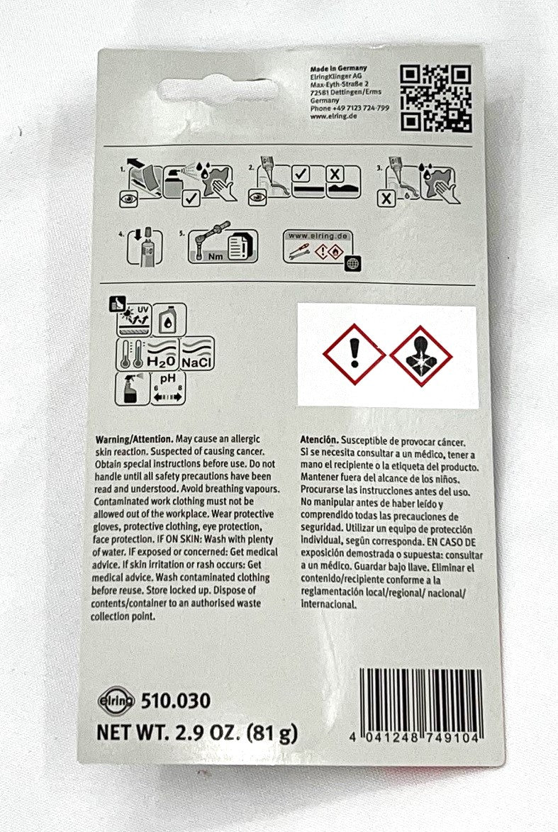 Elring Dirko Grey High Temp +575F Silicone Gasket Maker Sealant RTV Silcone Gray