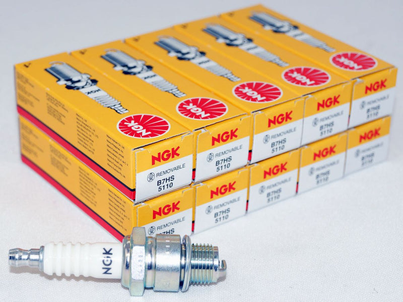 NGK 5110 B7HS Nickel Spark Plug for Marine Moped Motorcycle Snowmobiles