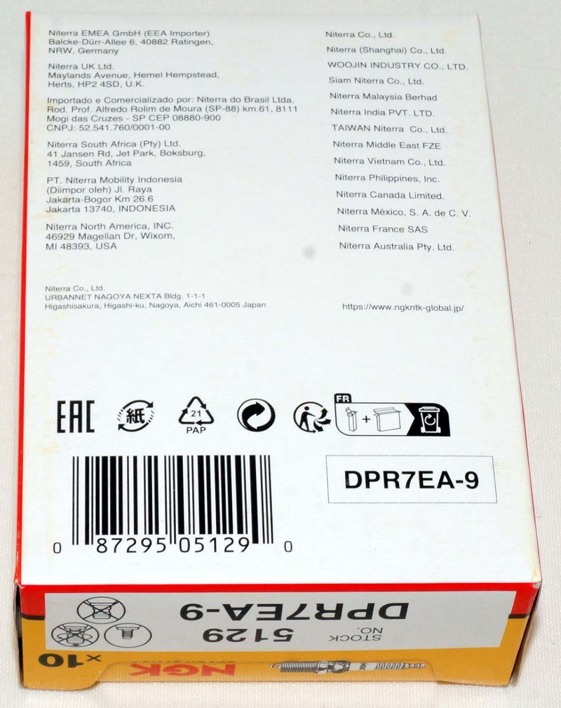 NGK 5129 Nickel Spark Plug DPR7EA9
