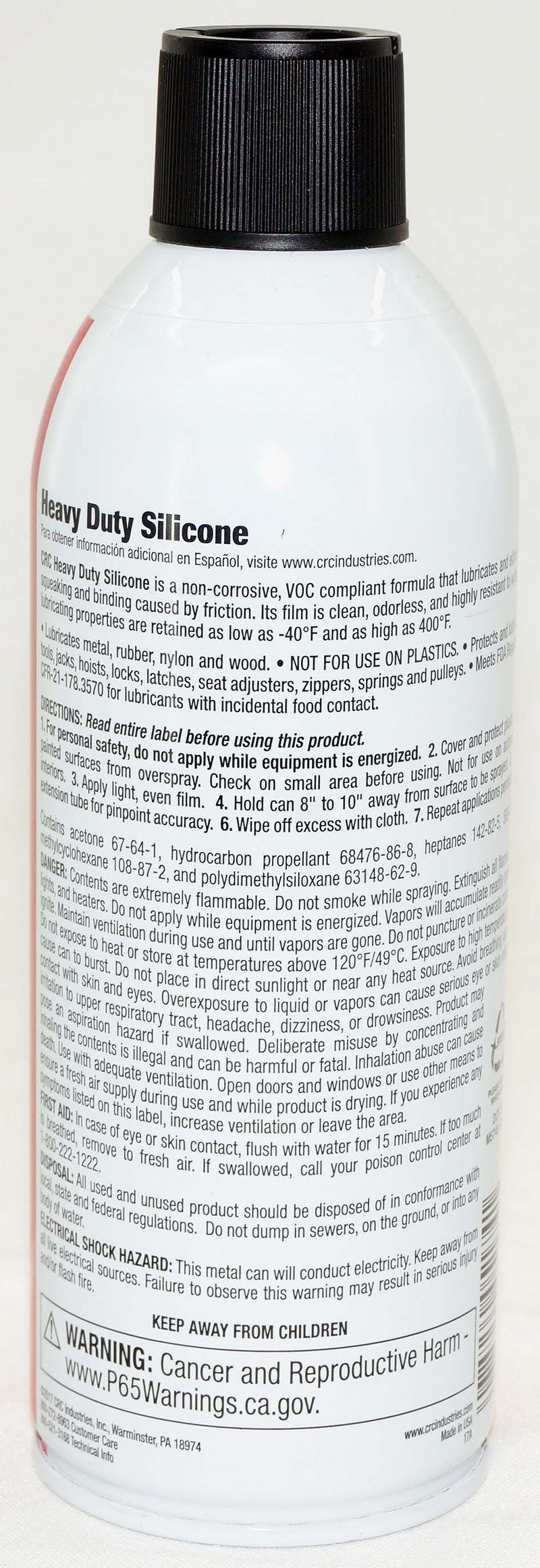 CRC 05174 Heavy Duty Silicone Lubricant 11 Oz Clear Colorless Liquid