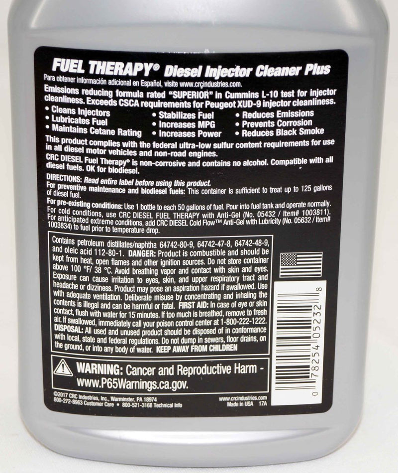 CRC 05232 Diesel Fuel Therapy Diesel Injector Cleaner Plus Additive 30 Fl Oz - Image 4
