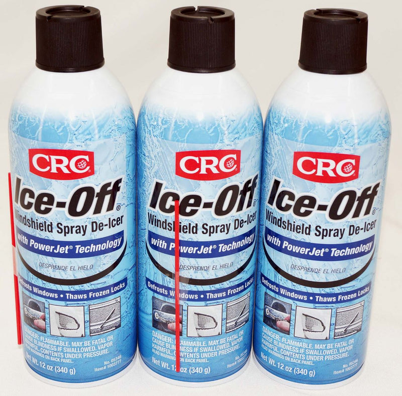 CRC 05346 Ice-Off Windshield Spray De-Icer 12 Oz Melts Ice Snow Frost on Contact