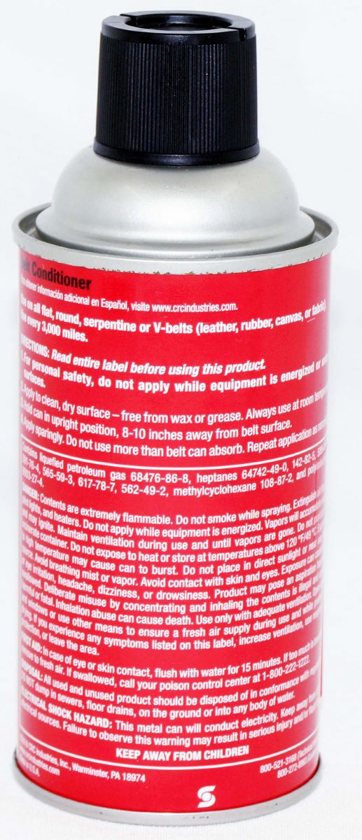 CRC 05350 Belt Conditioner 7.5oz Prolongs Belt Life